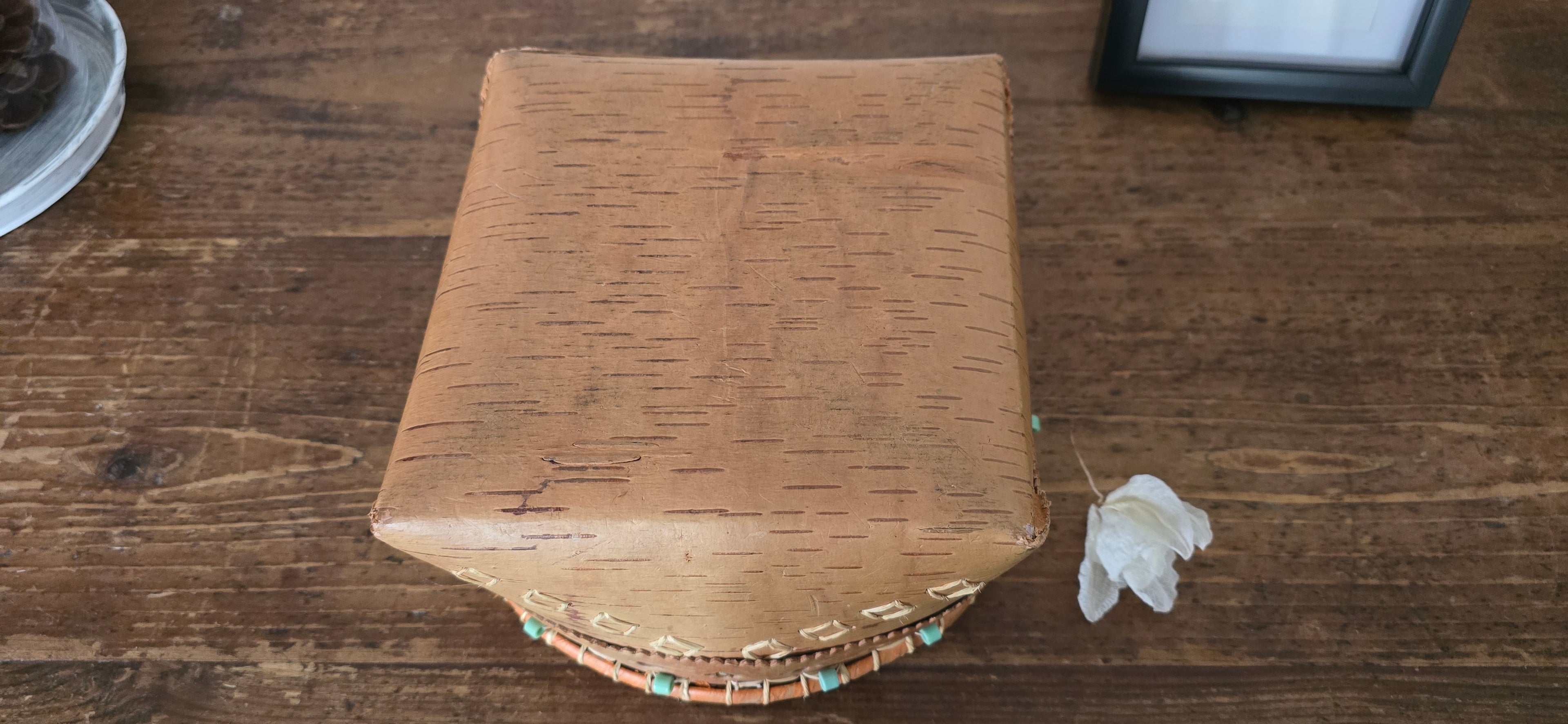Beadwork Birch Bark Basket
