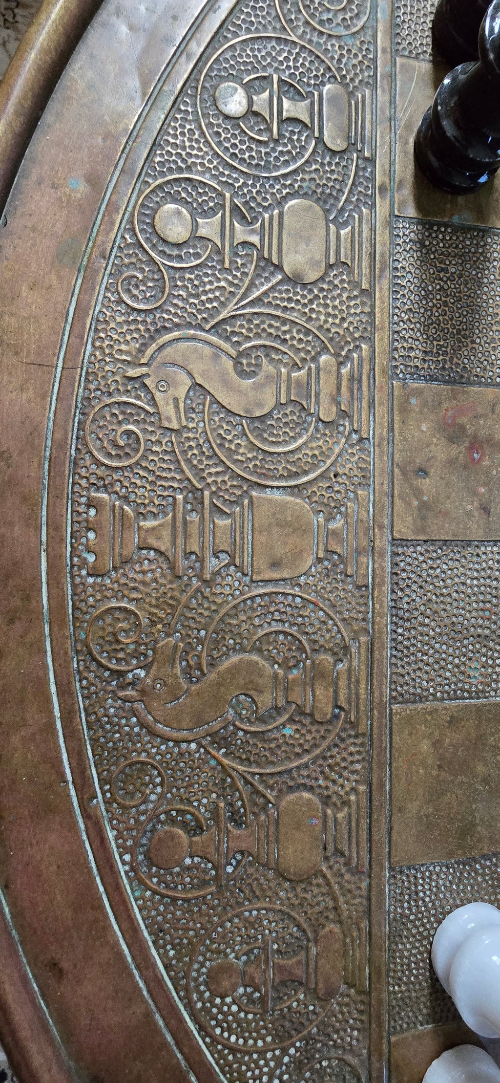 Embossed Brass Chess Table