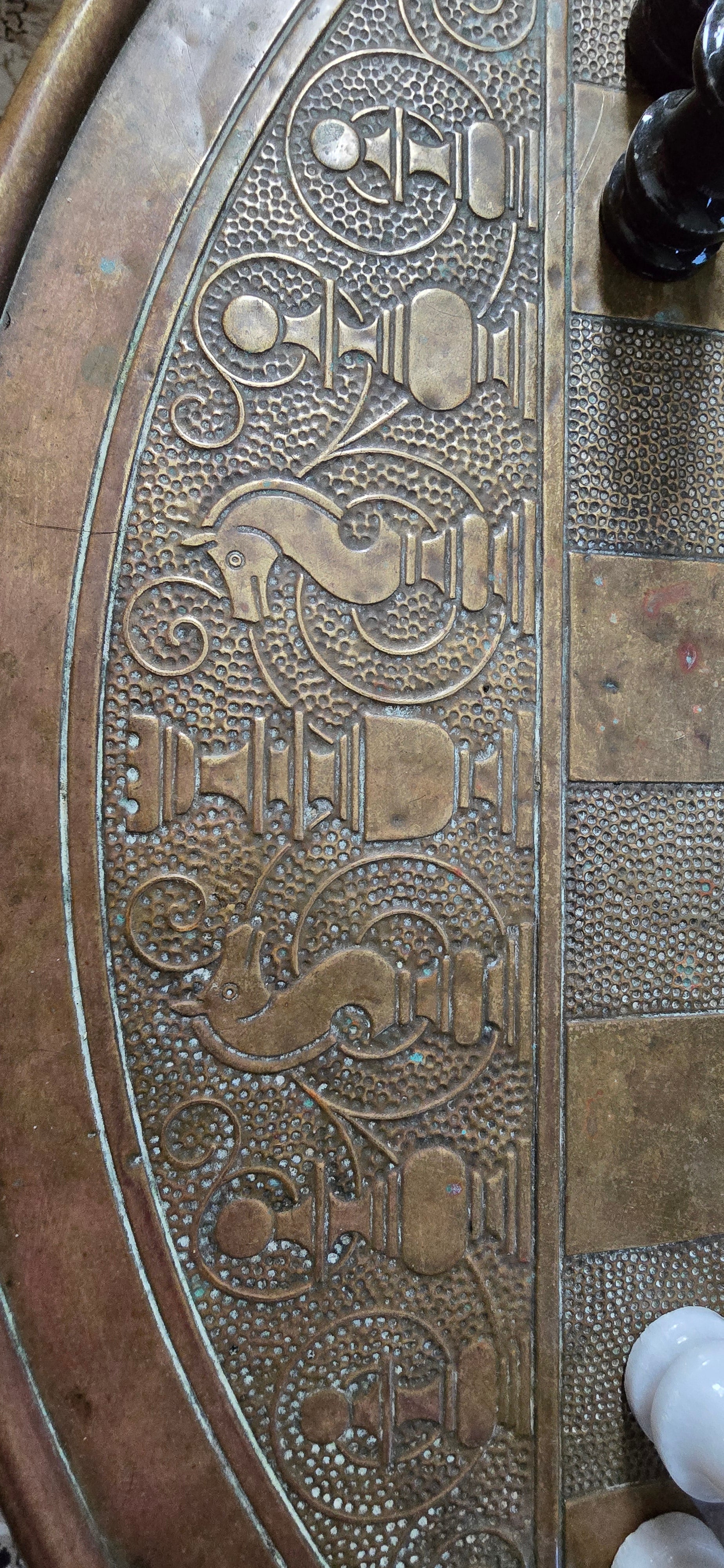 Embossed Brass Chess Table