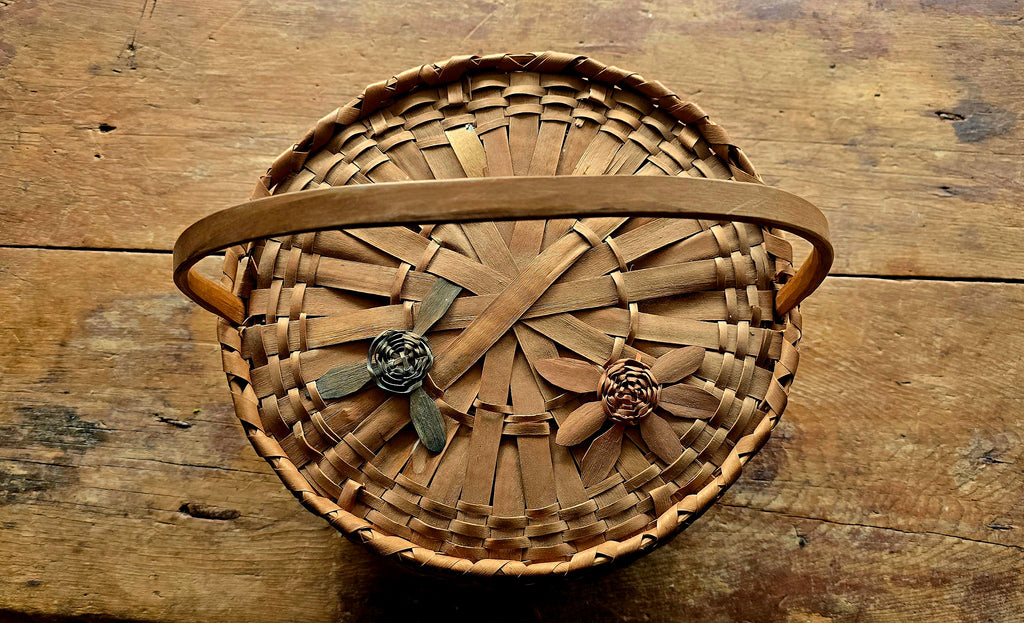 Miikawaadad Early Floral Indigenous Splint Basket