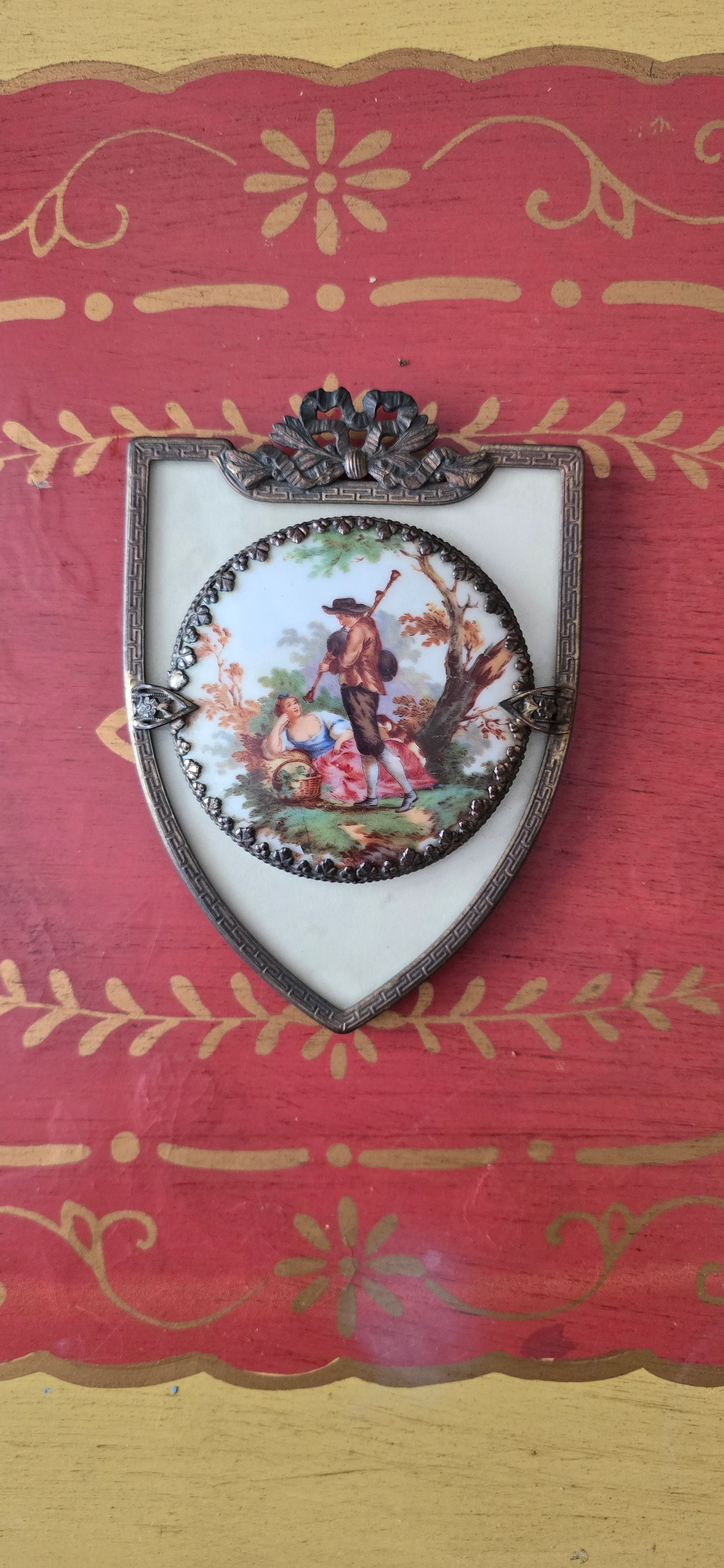 Victorian Brass Sheild Rococo Photo