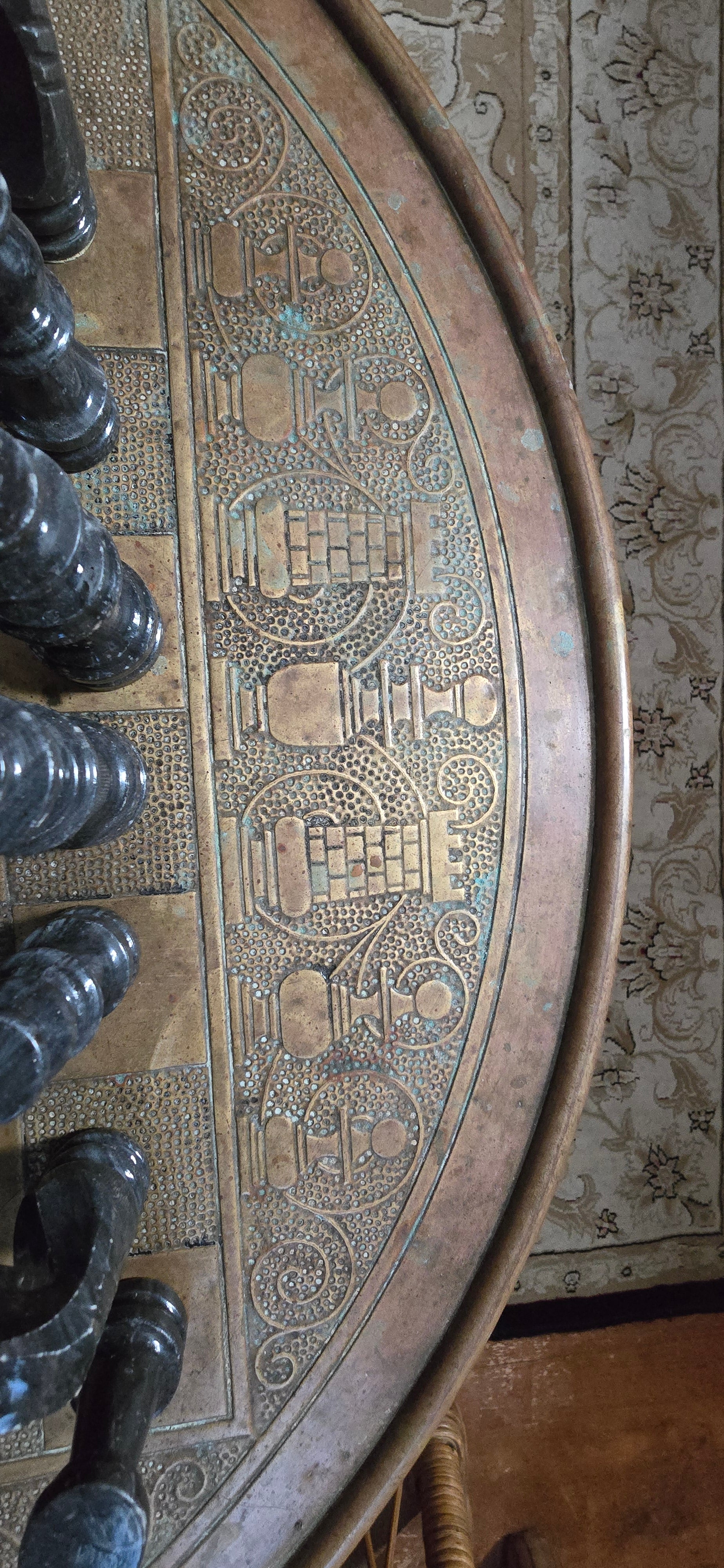 Embossed Brass Chess Table