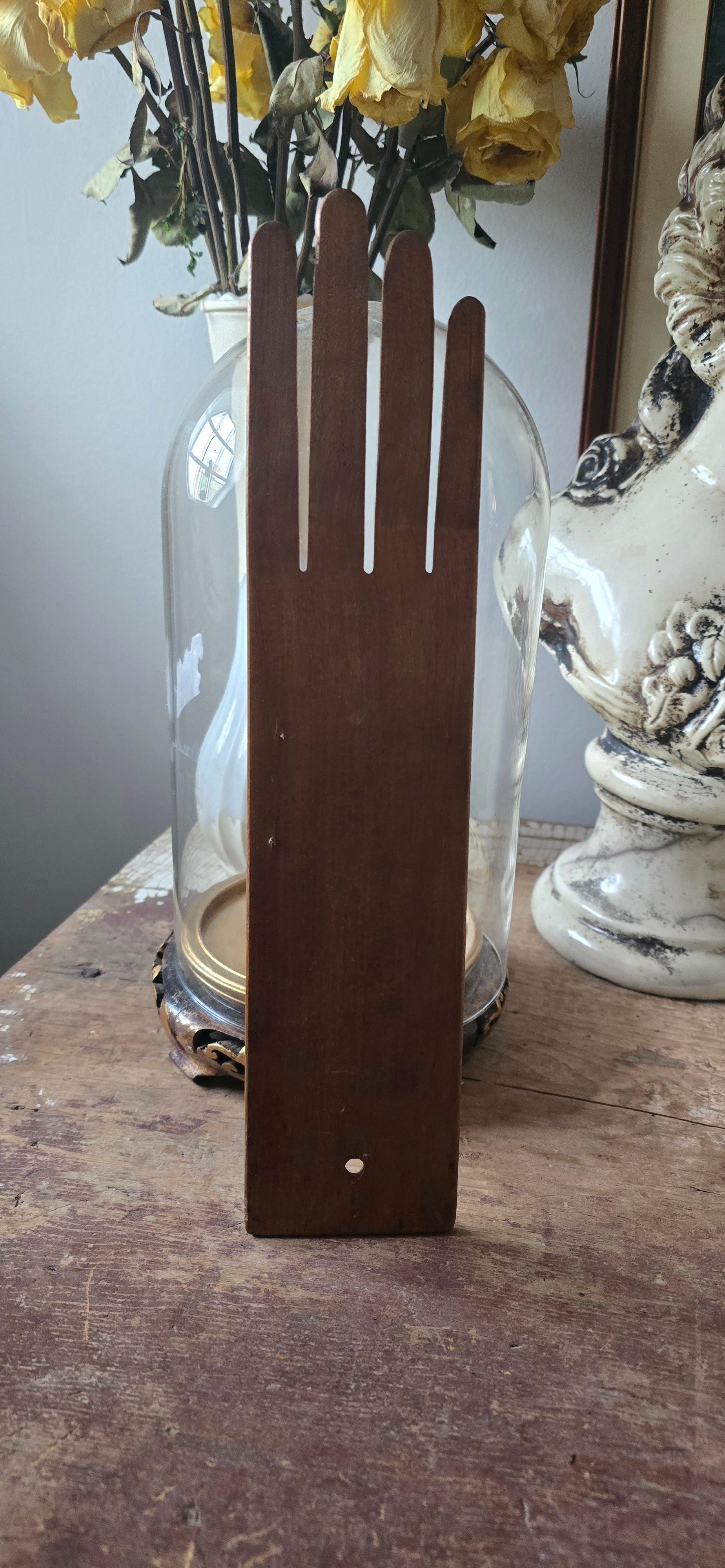 Wood glove display