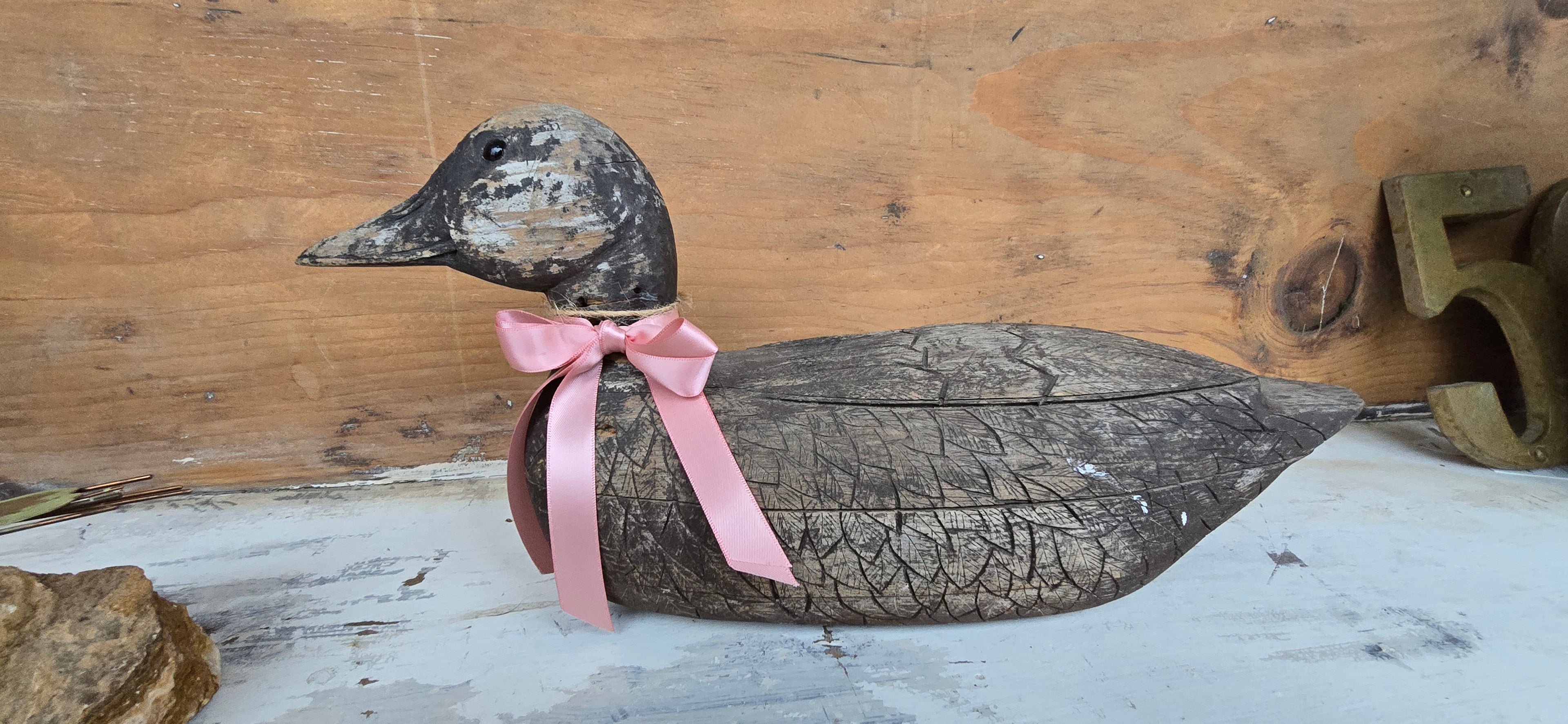 Antique Wooden Carved Duck