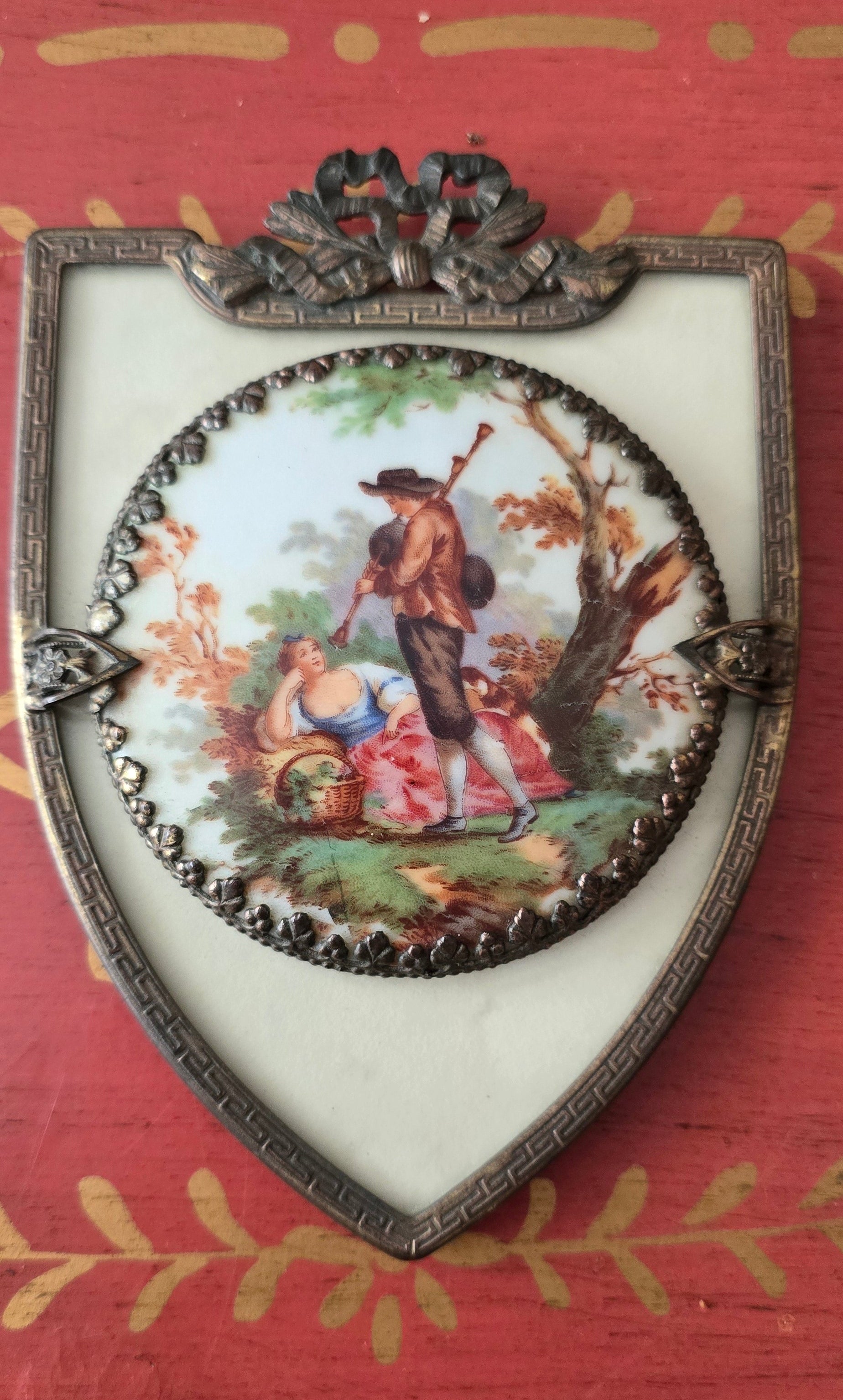 Victorian Brass Sheild Rococo Photo