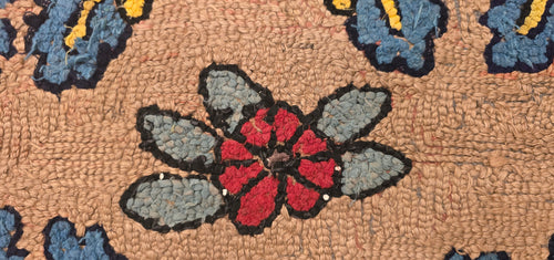 1930s cross stitch floral feather rug