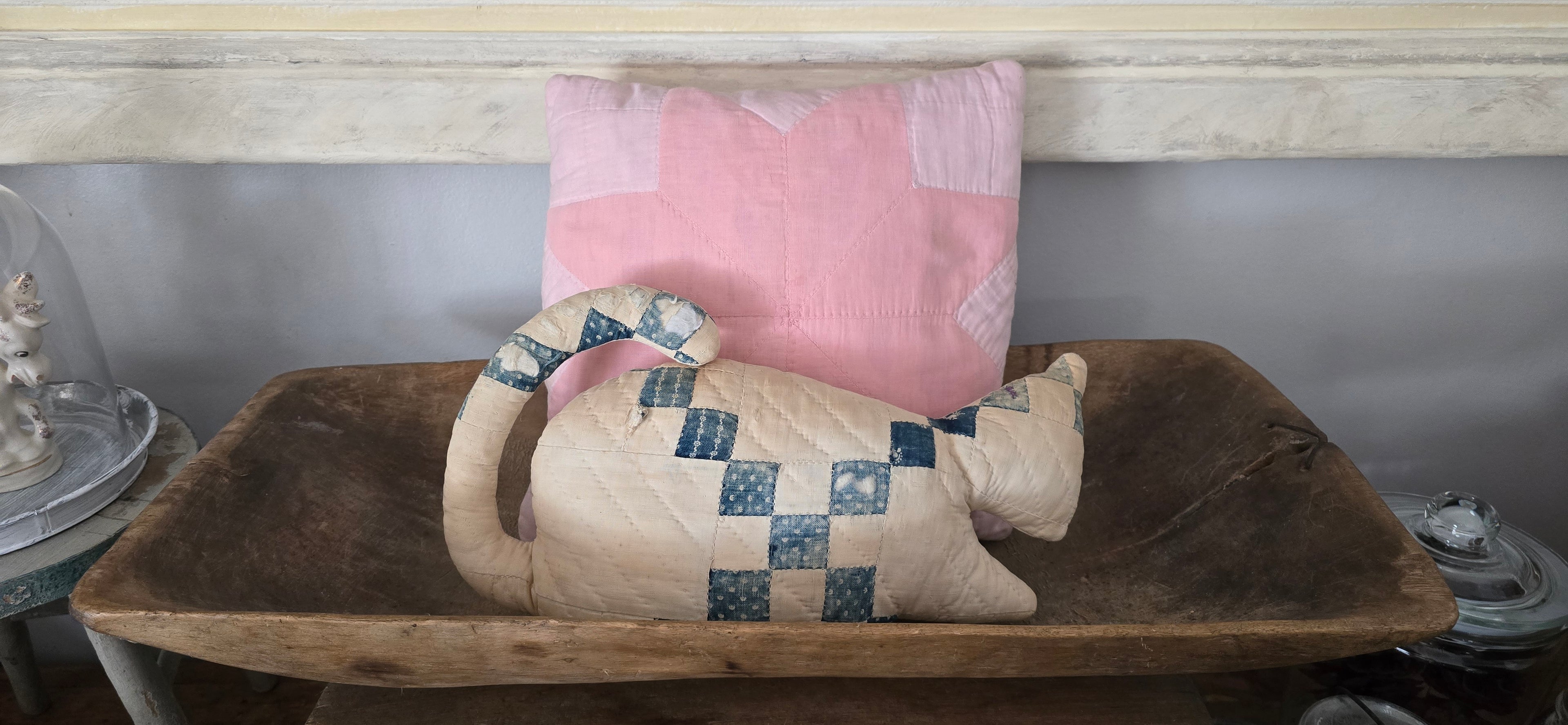 Antique Pink Square Quilt Pillow