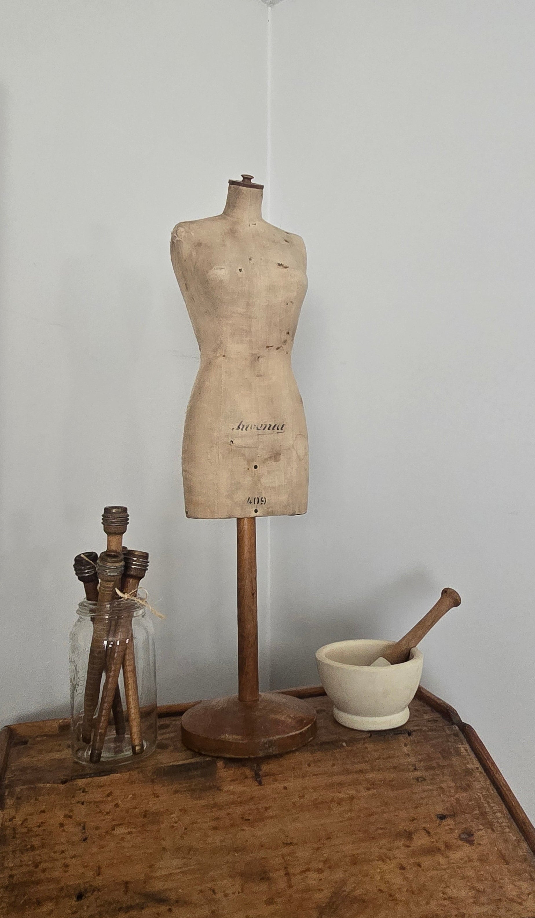 Rare French Linen Salesman Mannequin