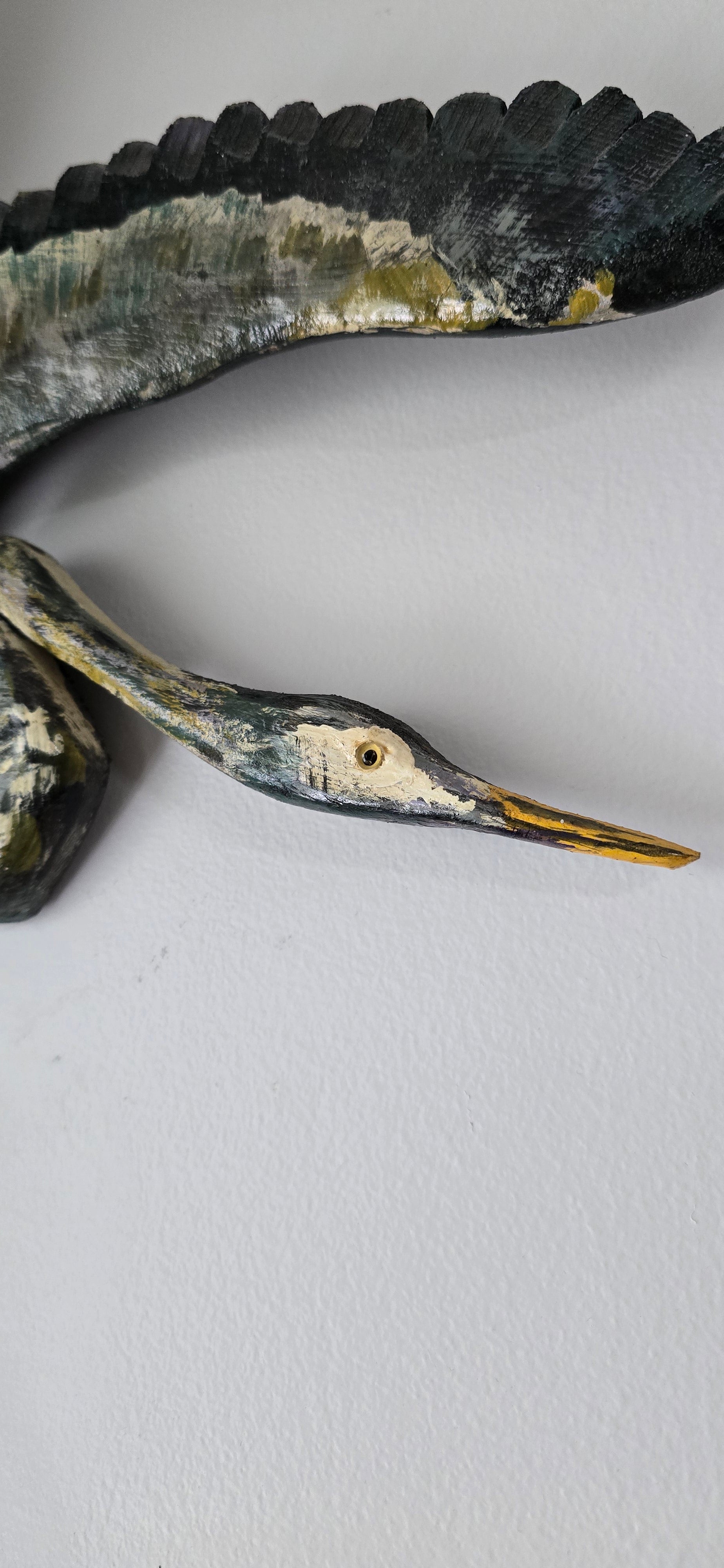 Rare Great Blue Heron Folk Art