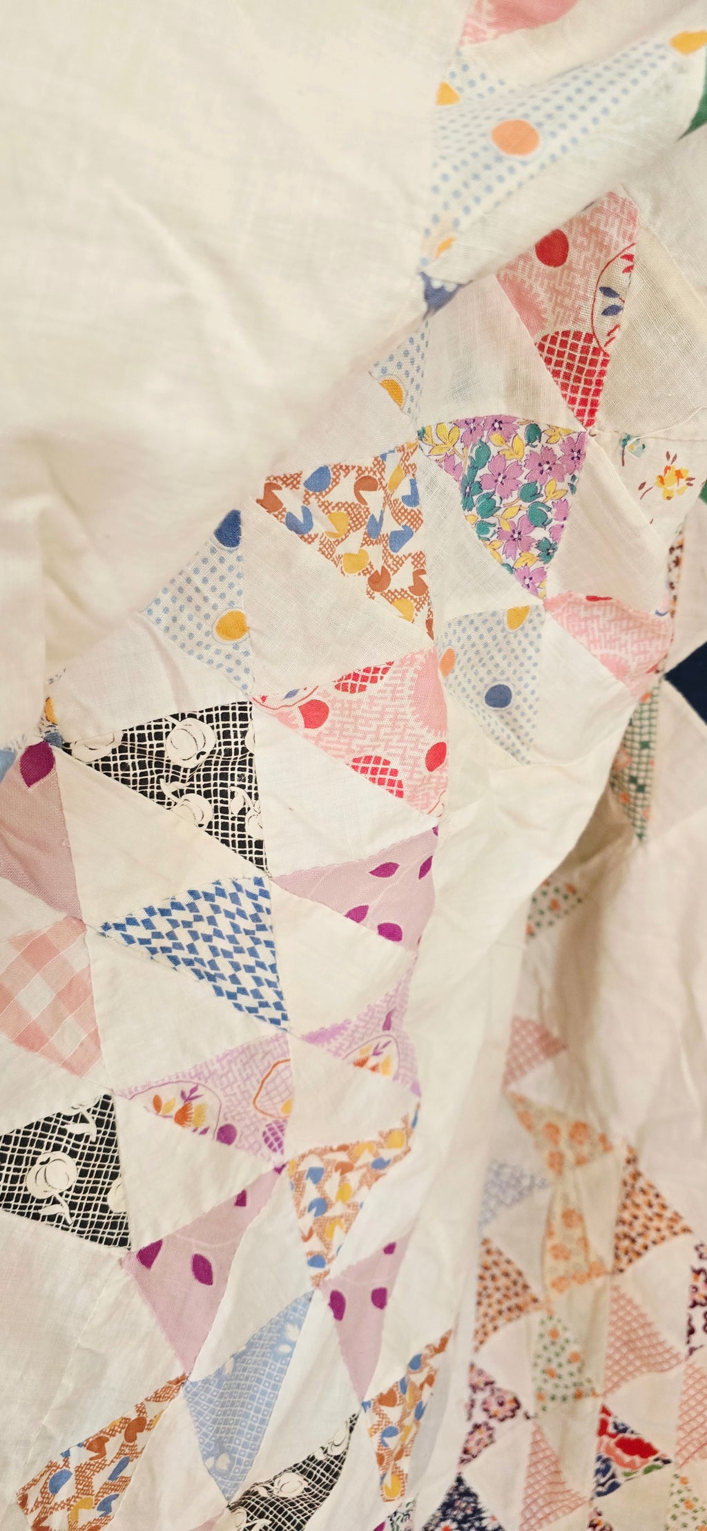 Rare Eastern Linen Patch Quilt Sheet