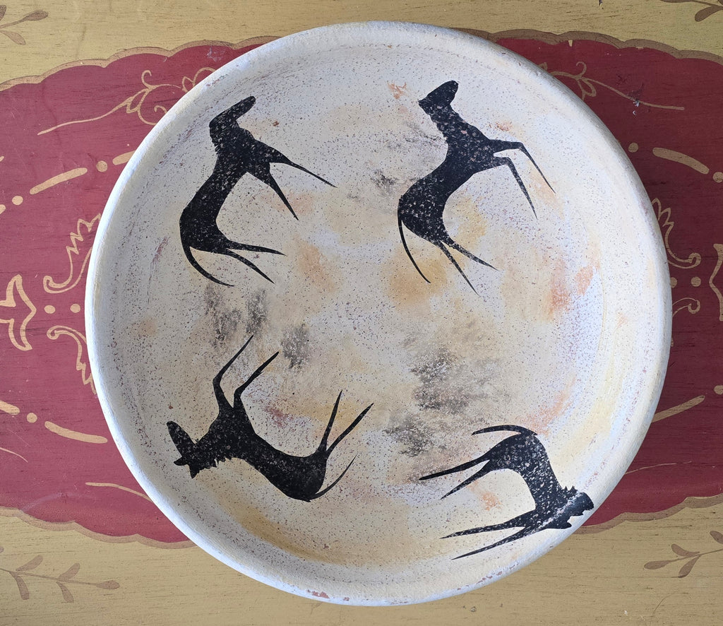 Cochiti Painted Horse Pottery Bowl
