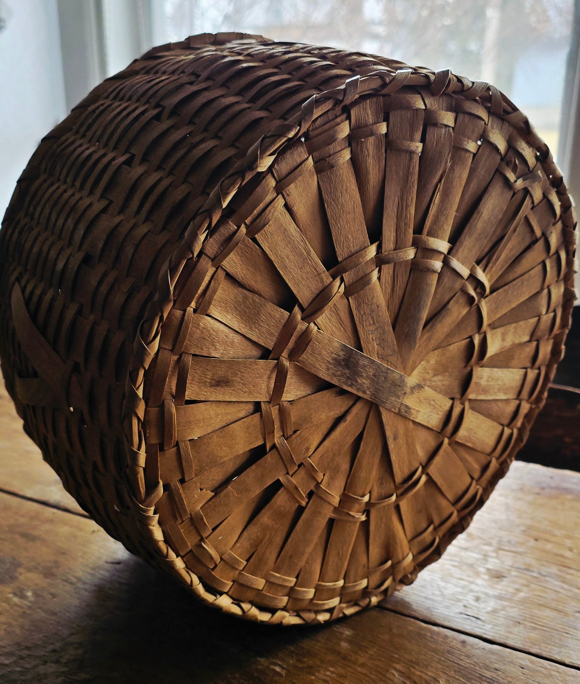 Miikawaadad Early Floral Indigenous Splint Basket