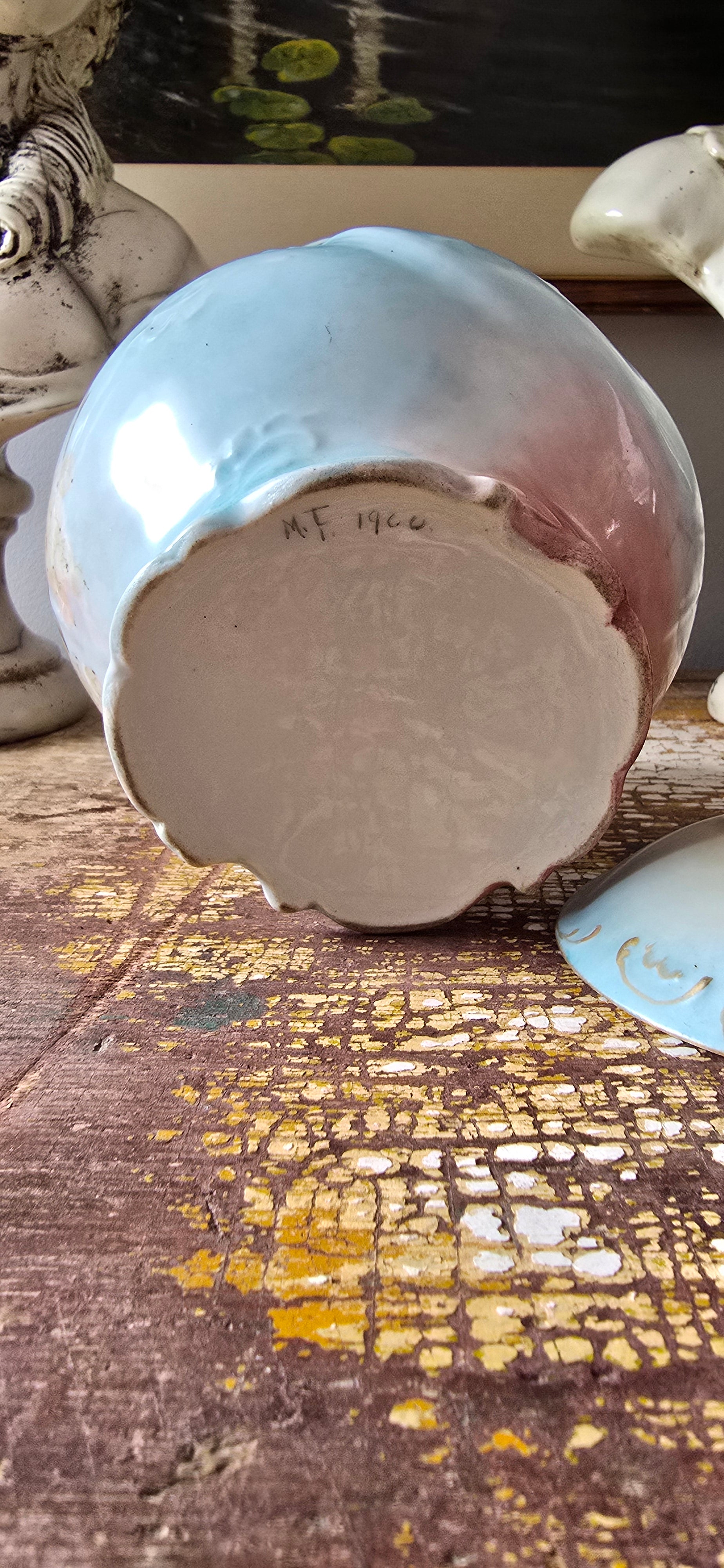 French Limoges Biscuit Barrel