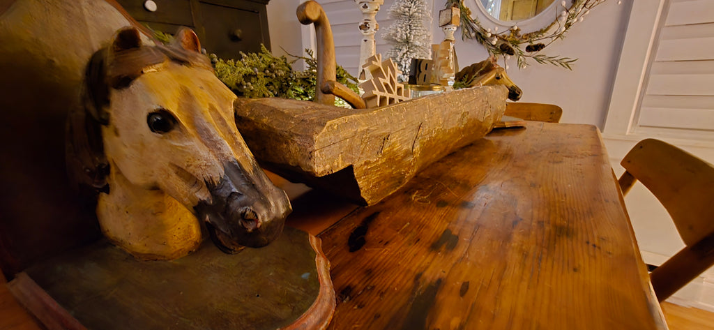 OOAK Solid Primitve Log Trough