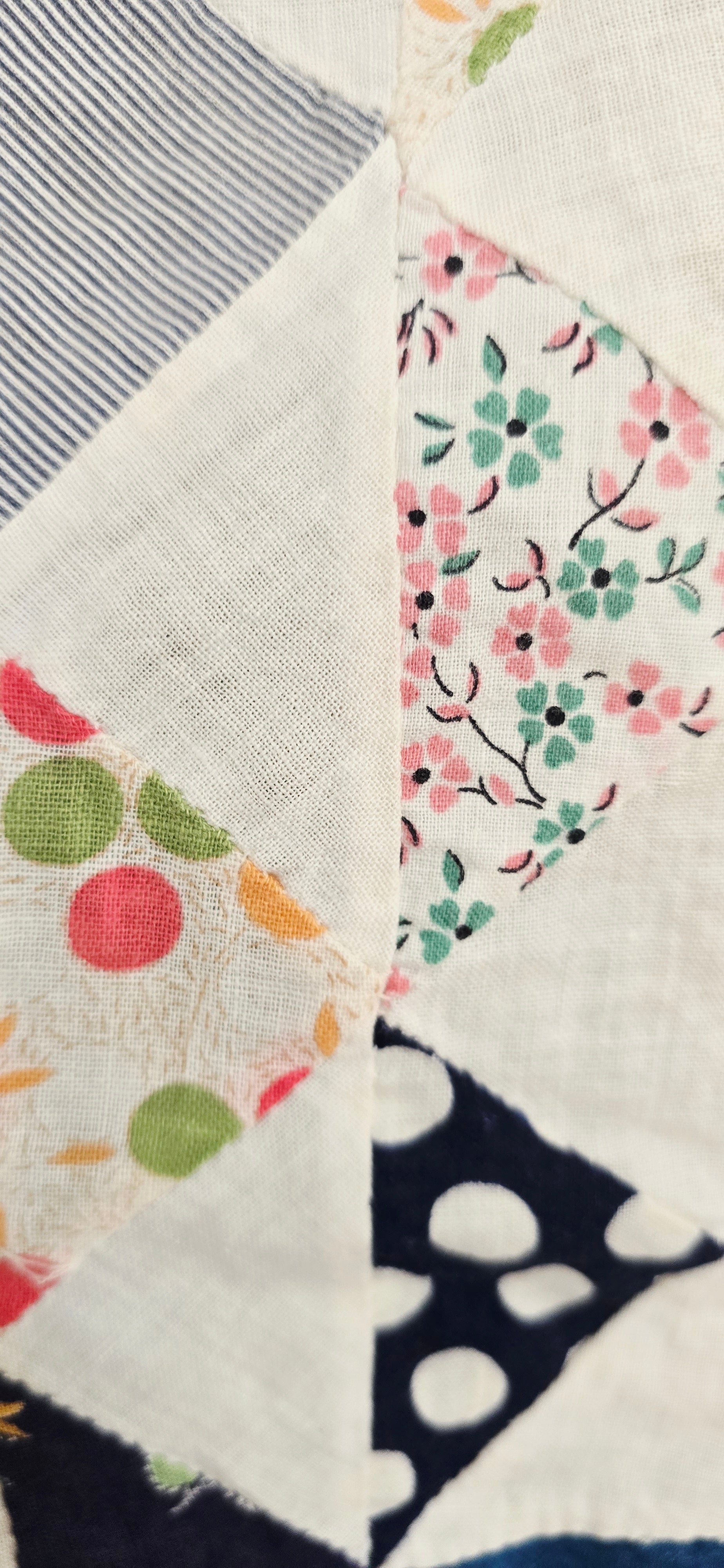 Rare Eastern Linen Patch Quilt Sheet