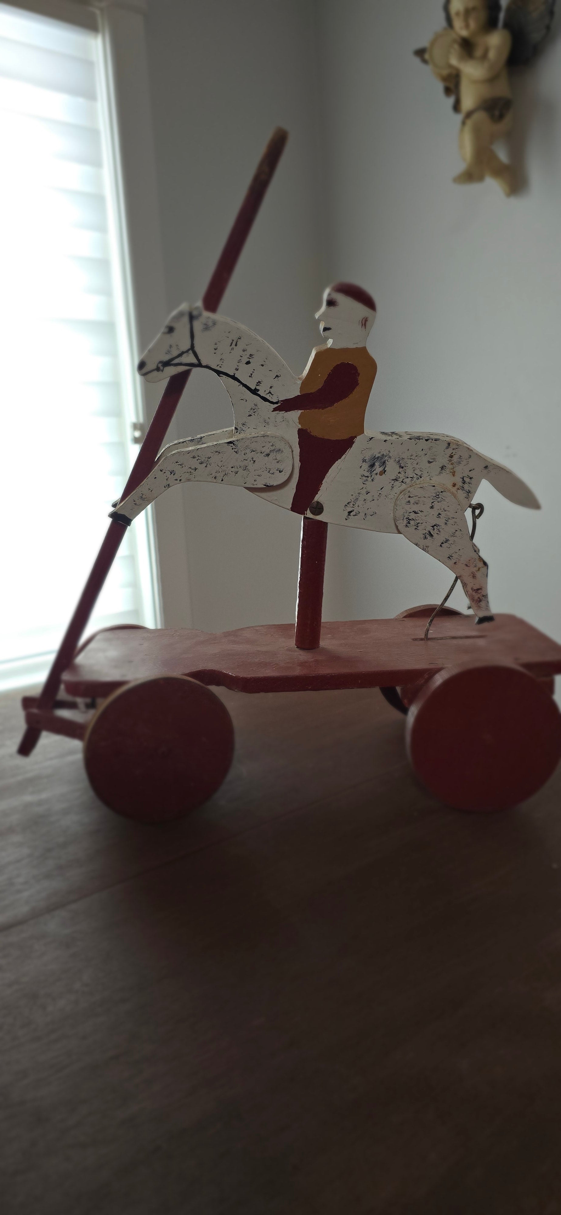 Primitive Folk Art Pull Horse
