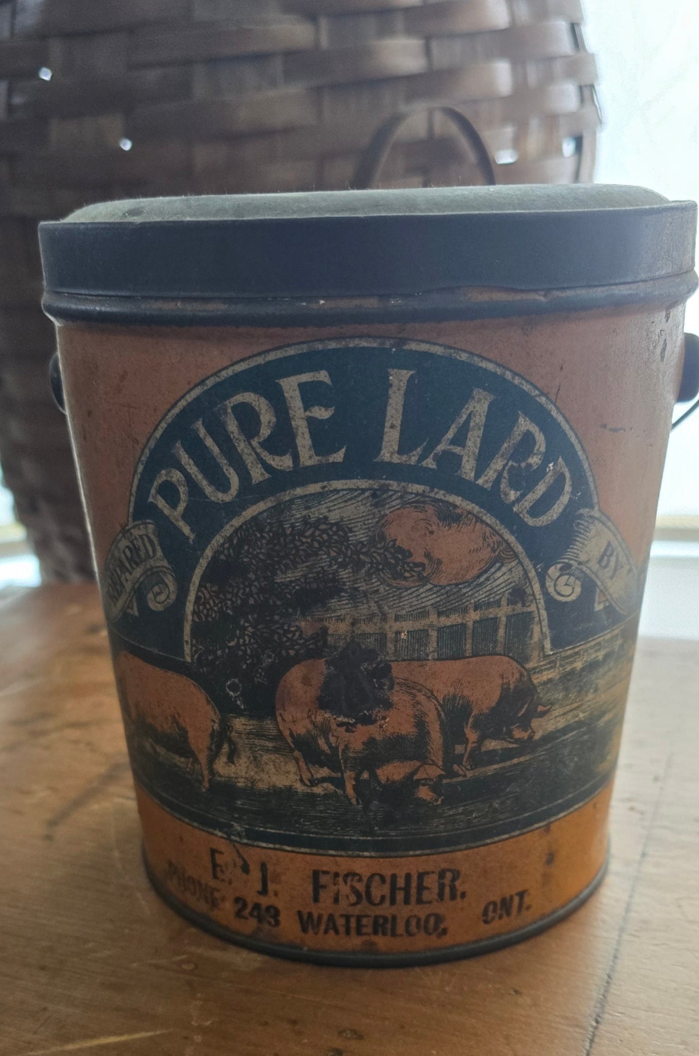 E.J. Fischer Lard Bucket